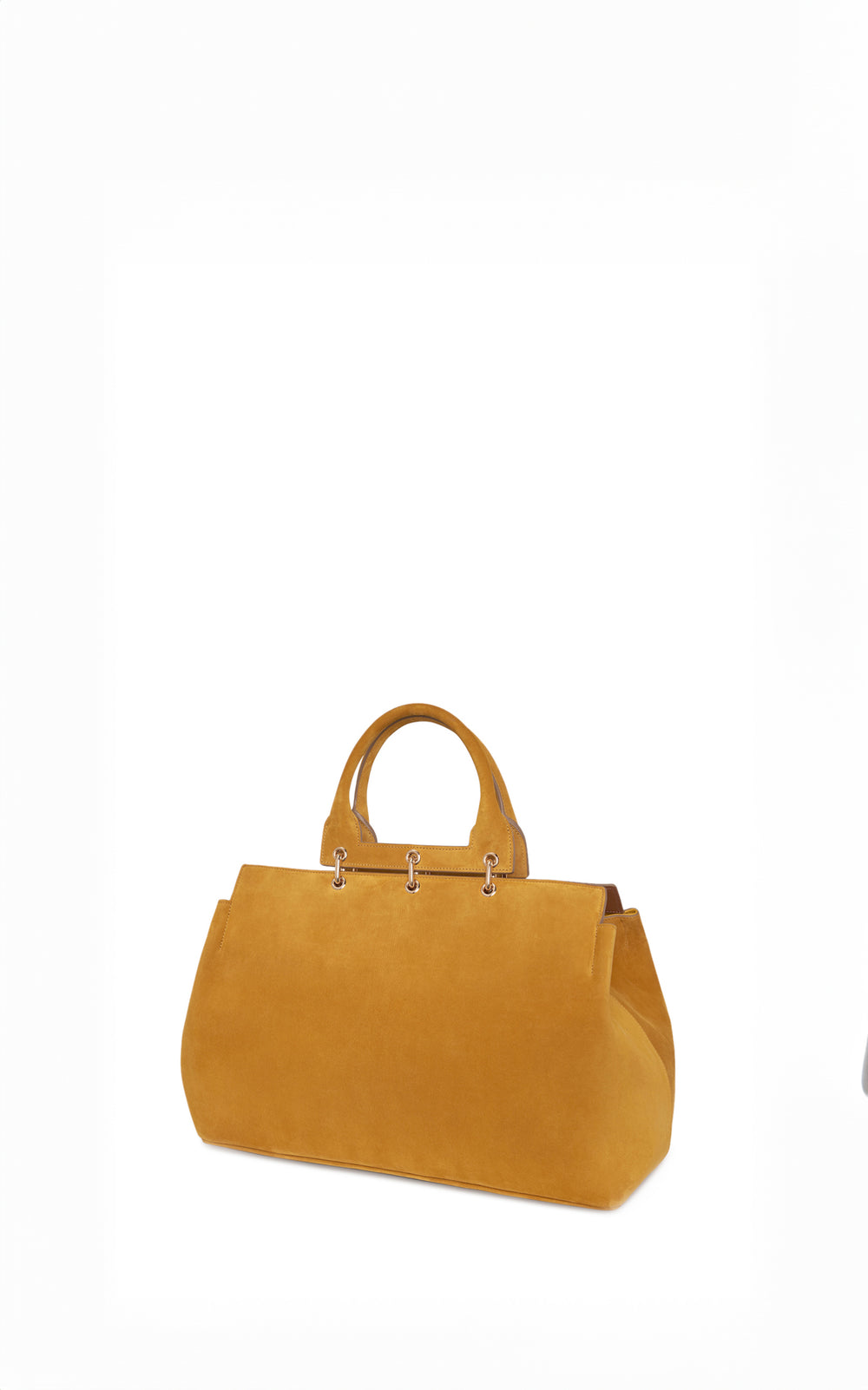 Small Amethyst Tote Bag in Golden Birch Suede