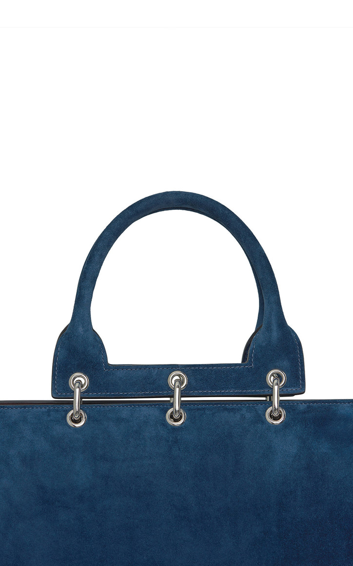 Small Amethyst Bag in Navy Suede