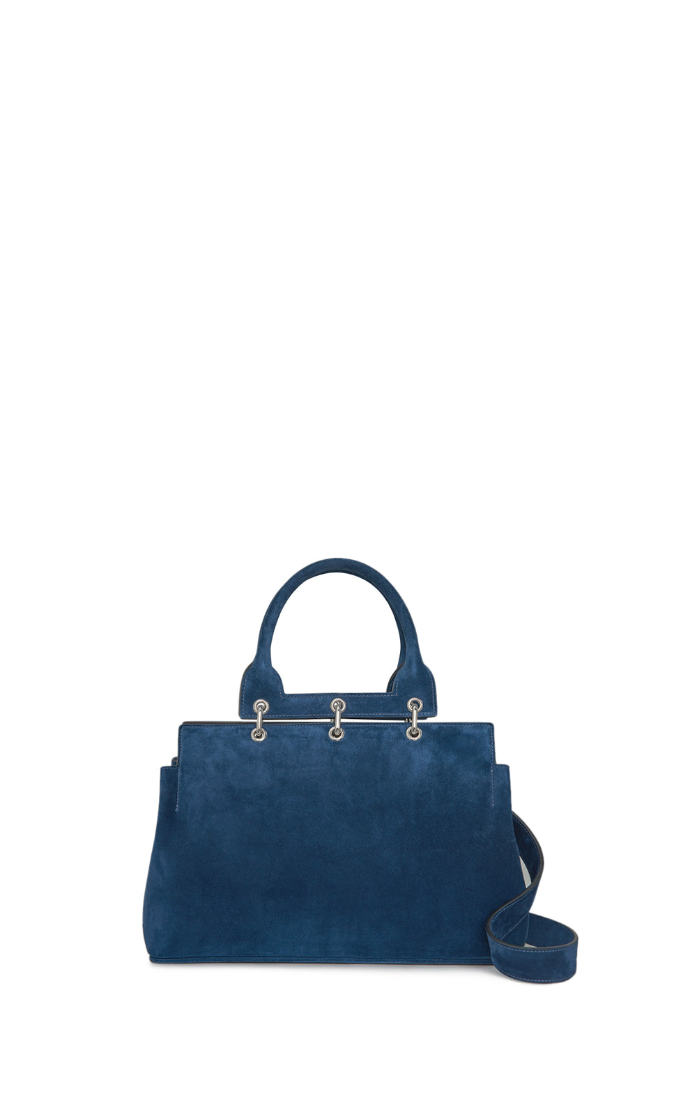 Small Amethyst Tote Bag in Navy Suede