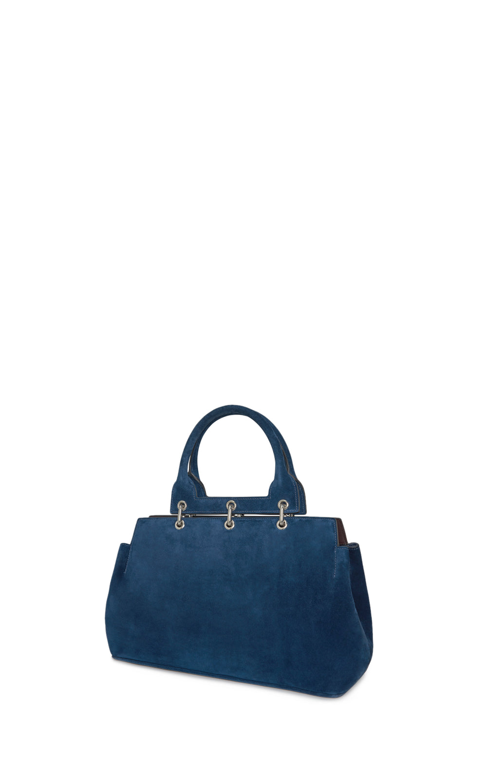 Small Amethyst Tote Bag in Navy Suede