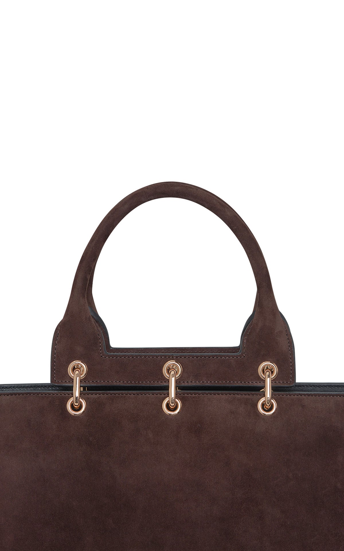 Large Amethyst Bag in Dark Brown Suede