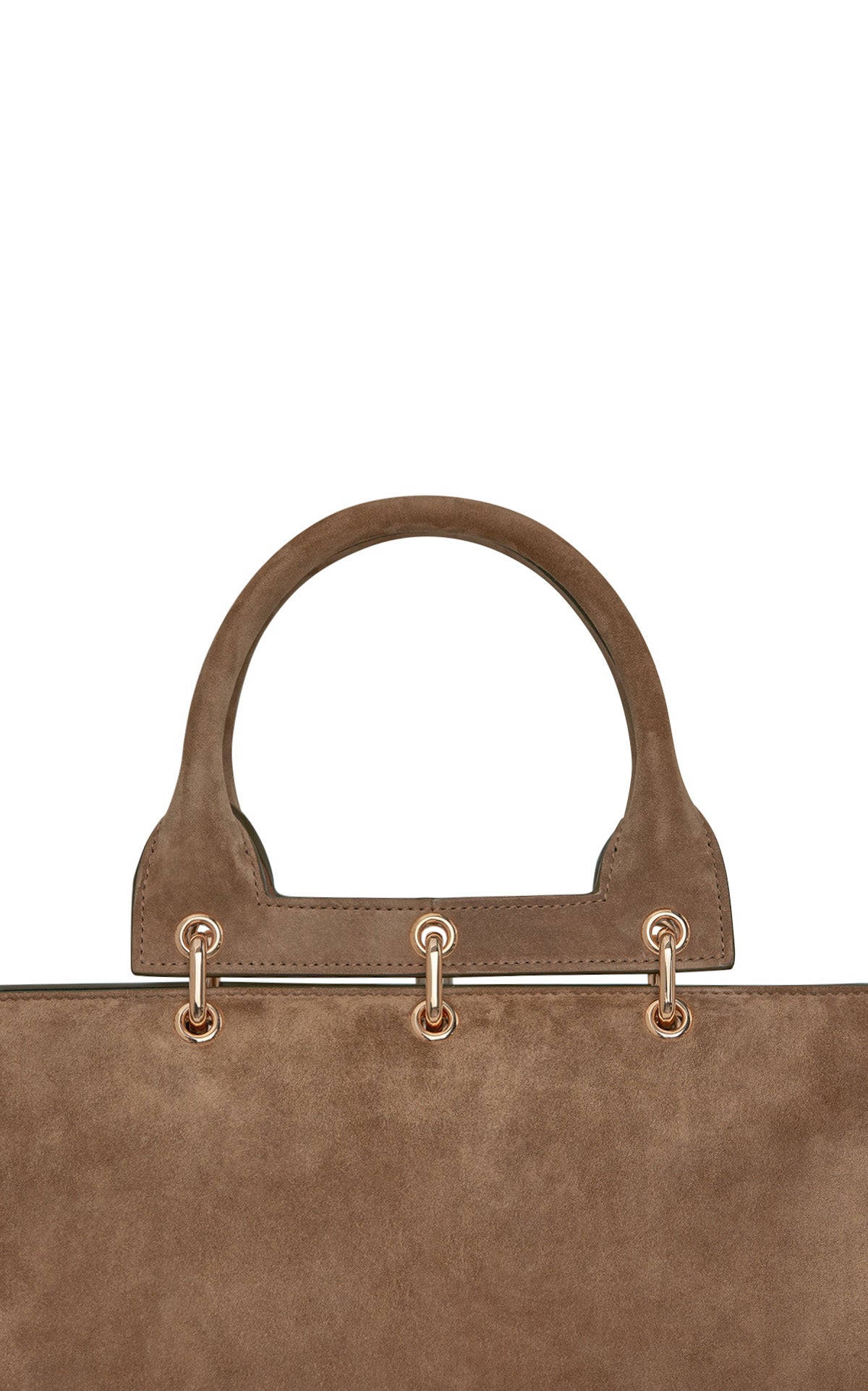 Large Amethyst Bag in Dark Sand Suede
