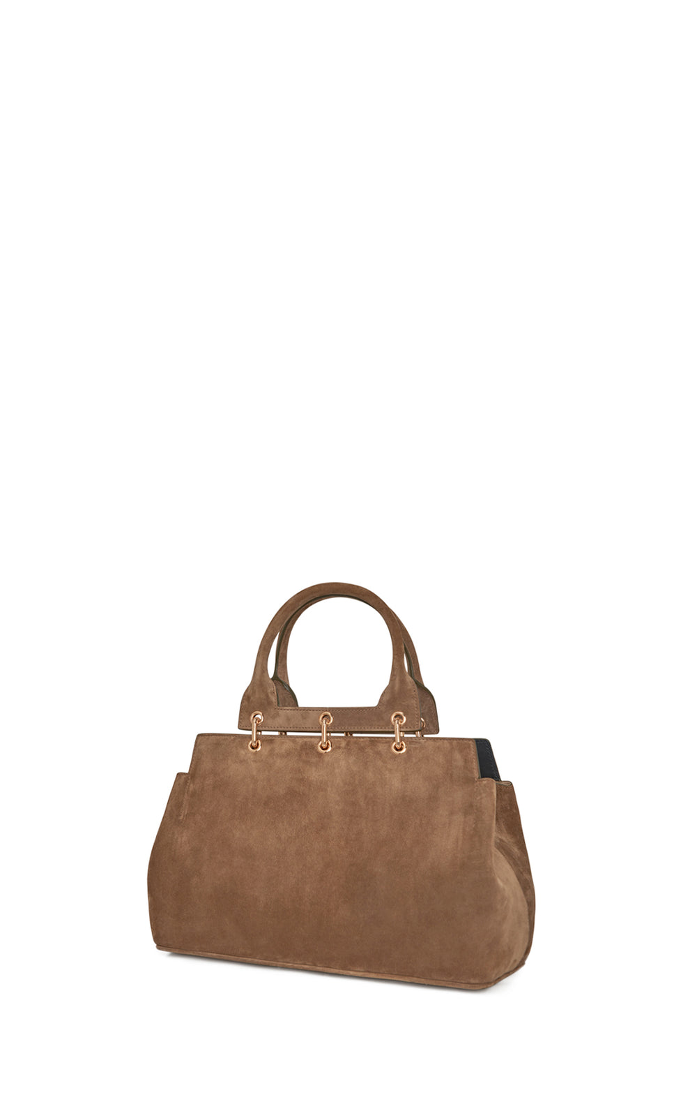 Small Amethyst Tote Bag in Dark Sand Suede