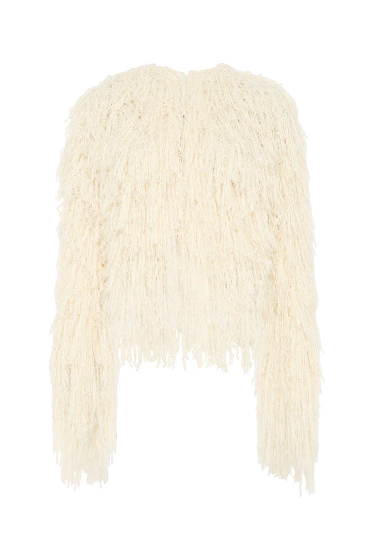 Amina Knit Jacket in Off White Silk Cashmere