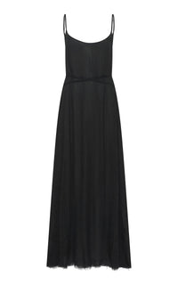 Amir Slip Maxi Dress in Black Silk Gauze