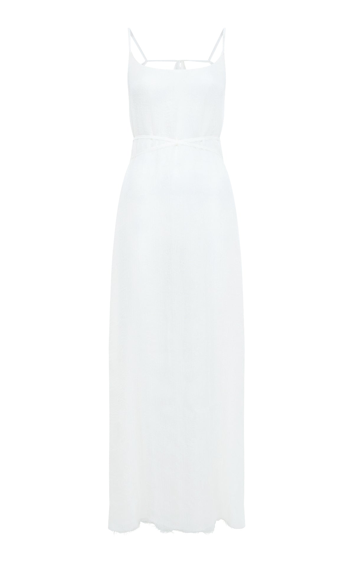 Amir Slip Maxi Dress in Ivory Silk Gauze