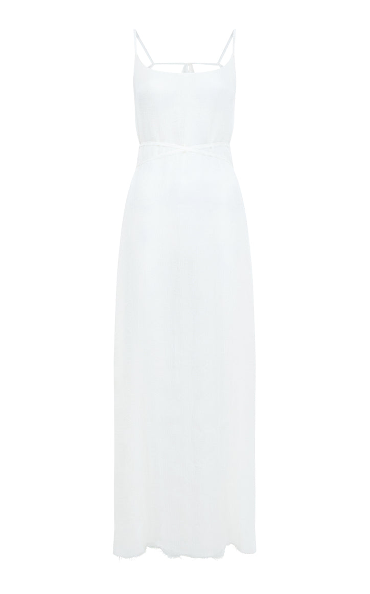 Amir Slip Maxi Dress in Ivory Silk Gauze