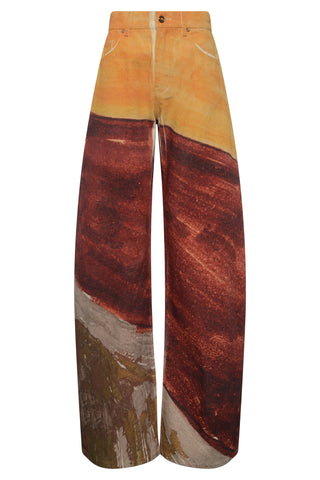 Amoret Barrel-leg Jean in Fire Multi Recycled Cotton Denim