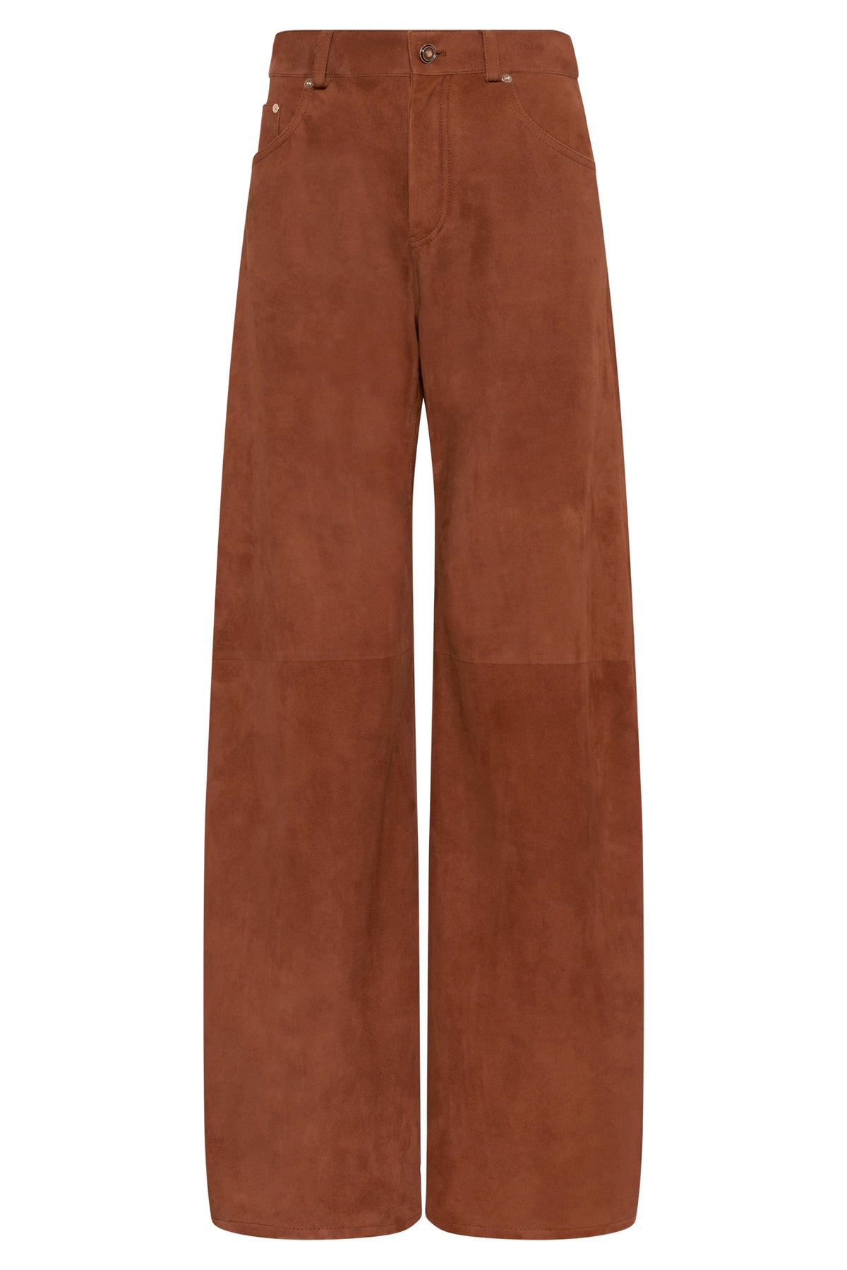 Amoret Barrel-leg Jean in Cognac Suede