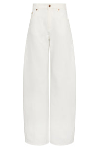 Amoret Jean in White Recycled Cotton Denim