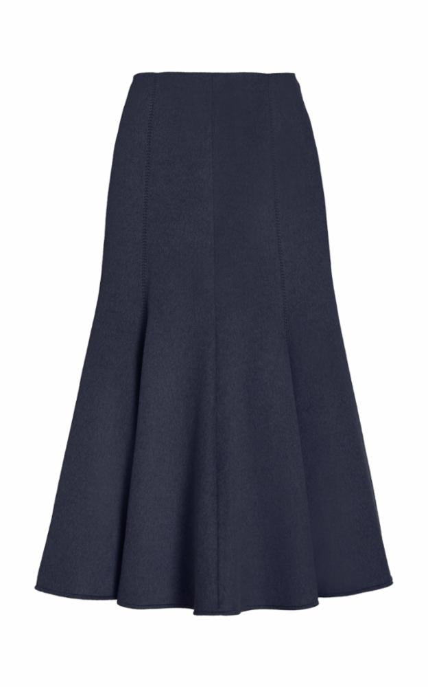 Amy Midi Skirt in Midnight Winter Silk