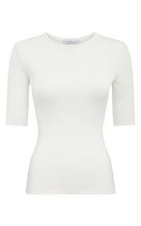 Anahita Knit T-Shirt in Ivory Silk