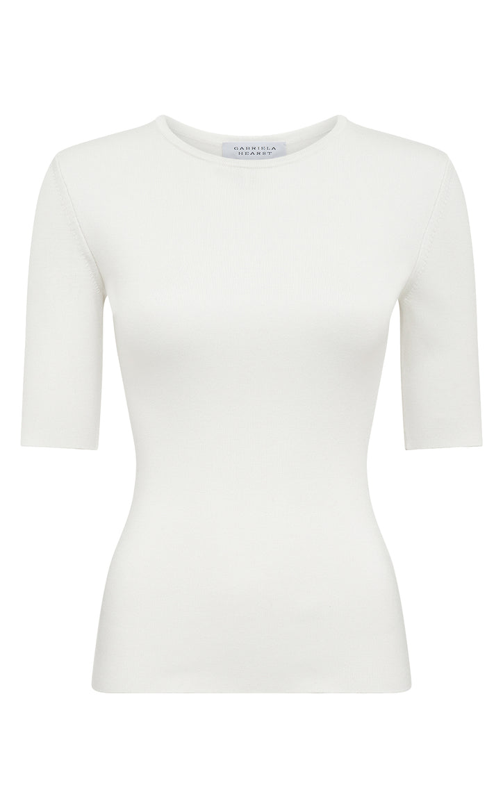 Anahita Knit T-Shirt in Ivory Silk