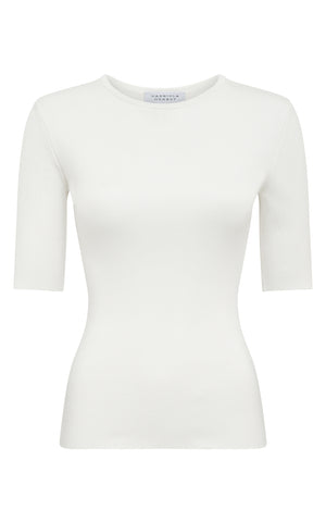 Anahita Knit T-Shirt in Ivory Silk