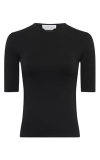 Anahita Knit T-Shirt in Black Silk