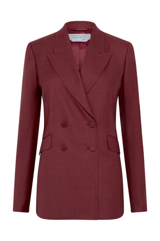 Angela Blazer in Bordeaux Wool Silk