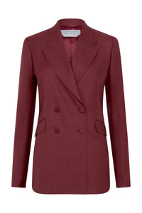 Angela Blazer in Bordeaux Wool Silk