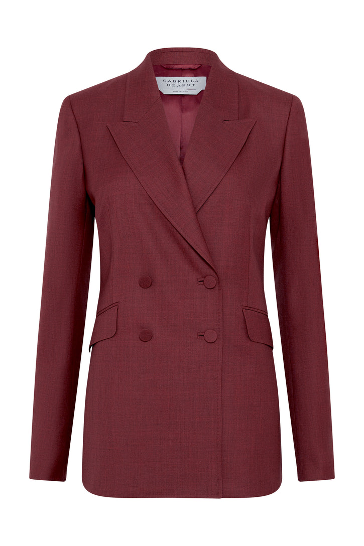 Angela Blazer in Bordeaux Wool Silk