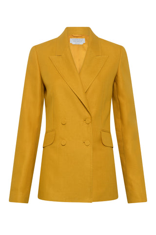 Golden Birch Linen Angela Blazer - Product Shot | Gabriela Hearst