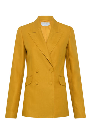Angela Blazer in Golden Birch Linen Twill