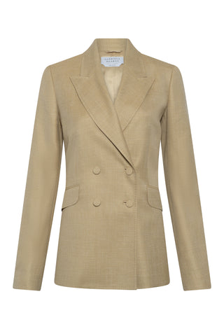Angela Blazer in Hay Virgin Wool Silk with Linen