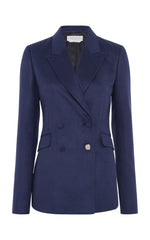 Stephanie Double-Breasted Blazer in Navy Silk | Gabriela Hearst