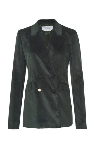 English Green Cotton Corduroy Angela Blazer - Front View | Gabriela Hearst