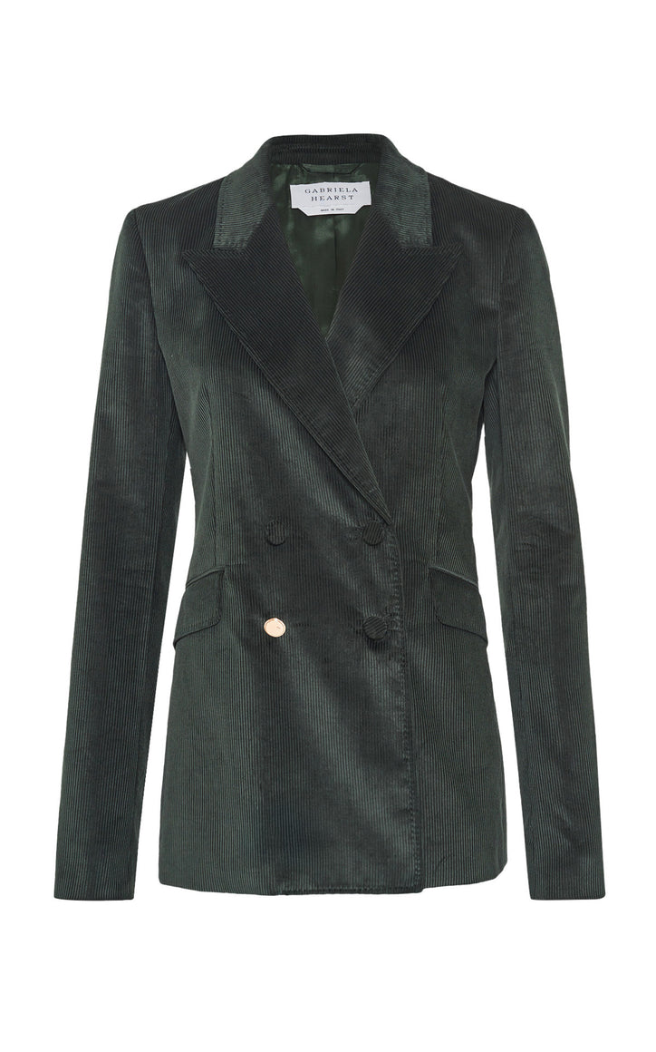 Angela Blazer in English Green Sea Island Cotton Corduroy