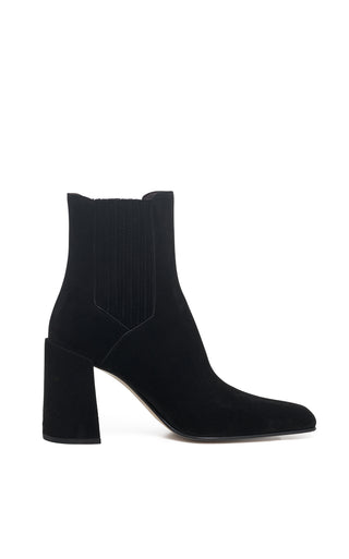 Black Suede Luke High Heel Ankle Boot - Front View | Gabriela Hearst