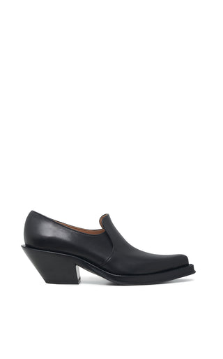 Black Calf Leather Jack Loafer - Side Profile View | Gabriela Hearst
