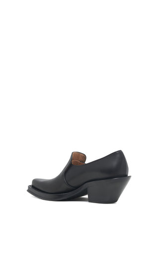 Black Calf Leather Jack Loafer - Back Profile View | Gabriela Hearst