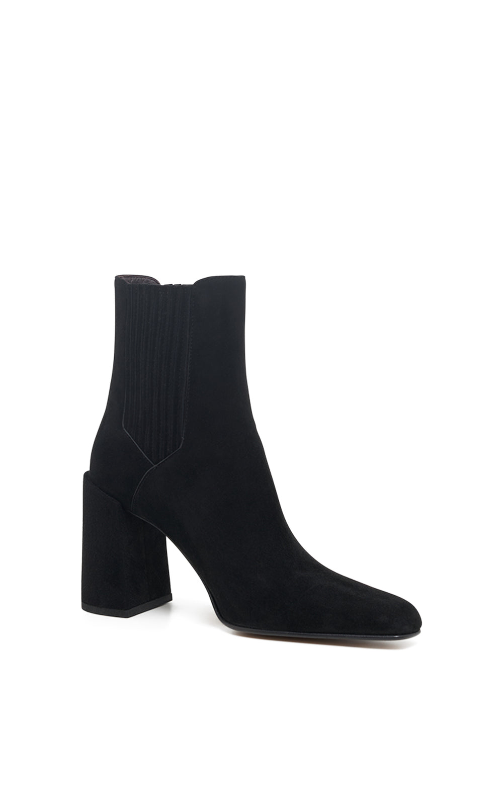 Luke High Heel Ankle Boot in Black Suede
