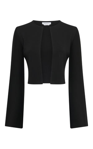 Antheia Cropped Knit Jacket in Black Silk