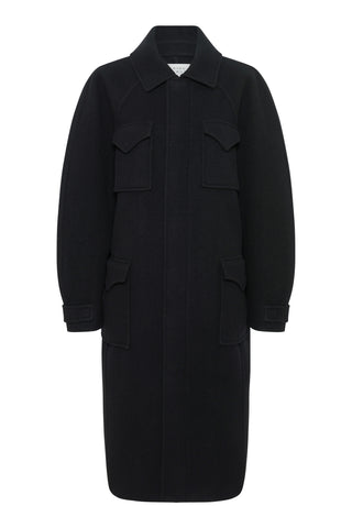 Arbor Cocoon Coat in Black Cashmere Felt