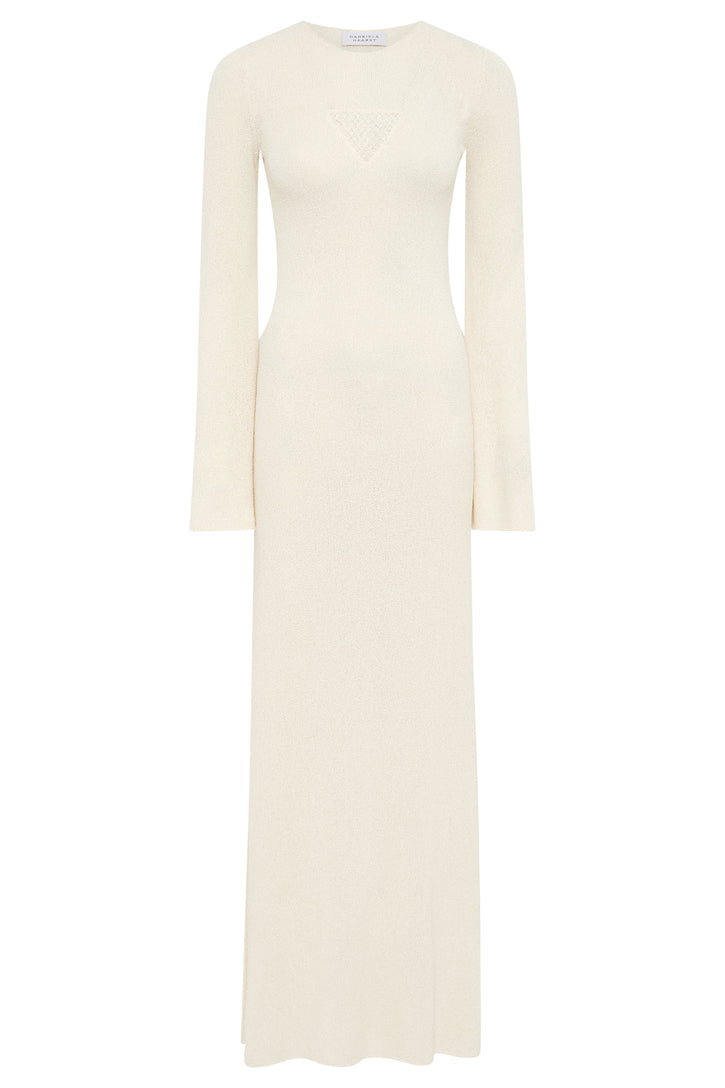 Arisen Knit Dress In Off White Mulberry Silk