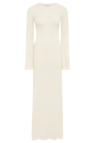 Arisen Knit Dress In Off White Mulberry Silk