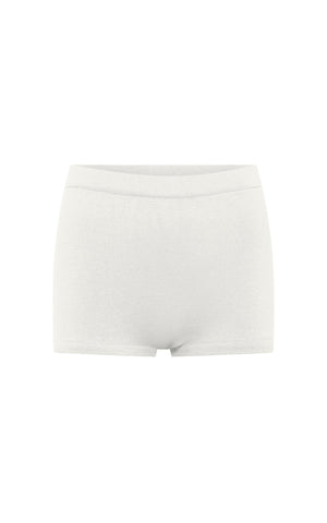 Aris Short in Ivory Merino Wool Cashmere