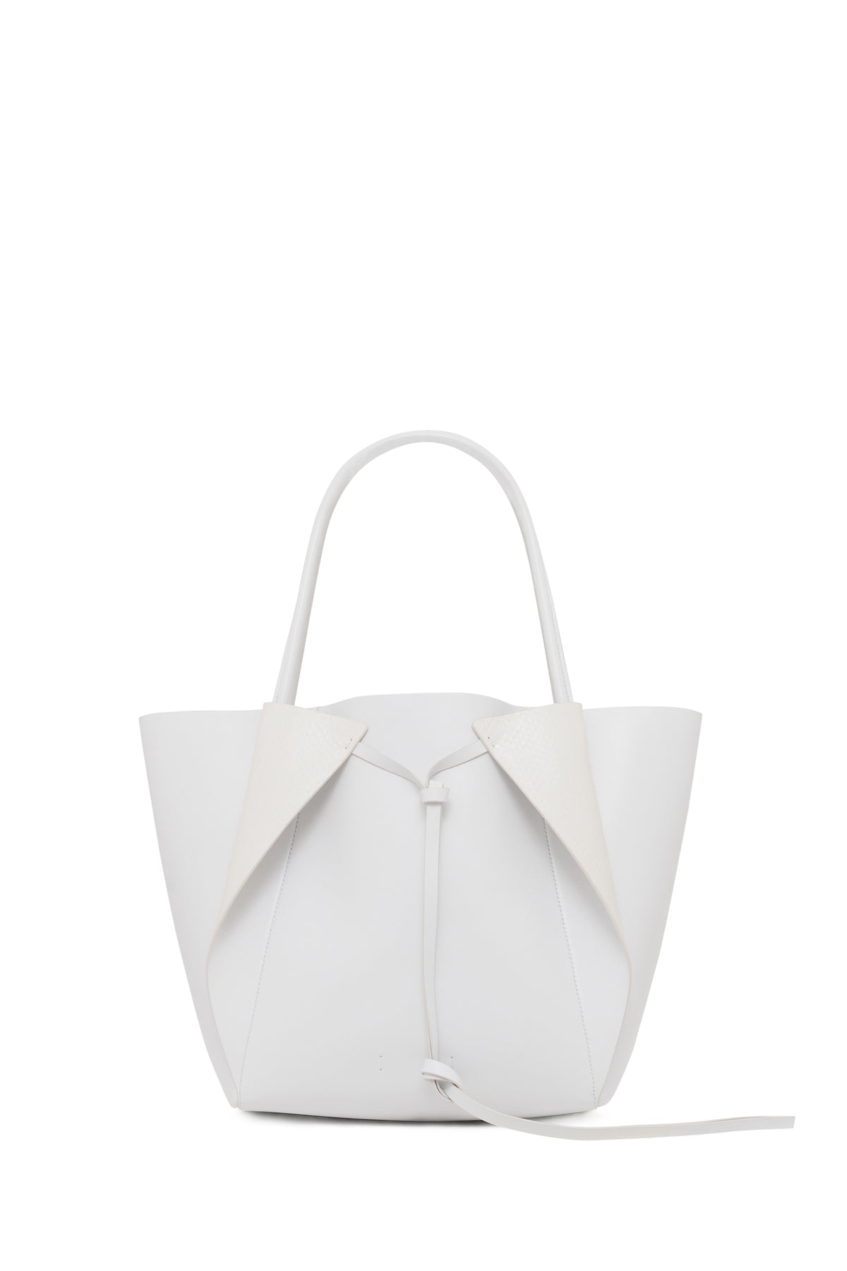 Marija Tote Bag in Ivory Nappa Leather and Snakeskin