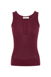 Alethe Tank in Bordeaux Cashmere Silk