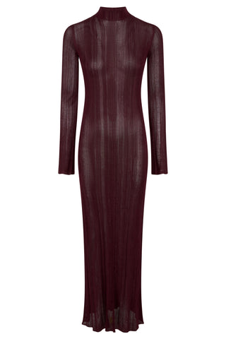 Atira Knit Maxi Dress in Bordeaux Silk