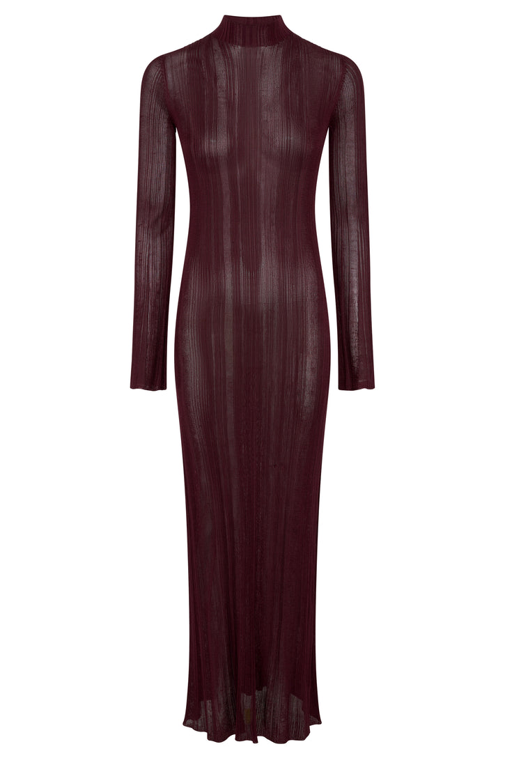Atira Knit Maxi Dress in Bordeaux Silk