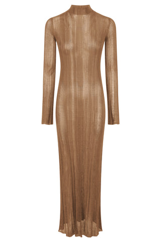 Atira Knit Maxi Dress in Camel Silk