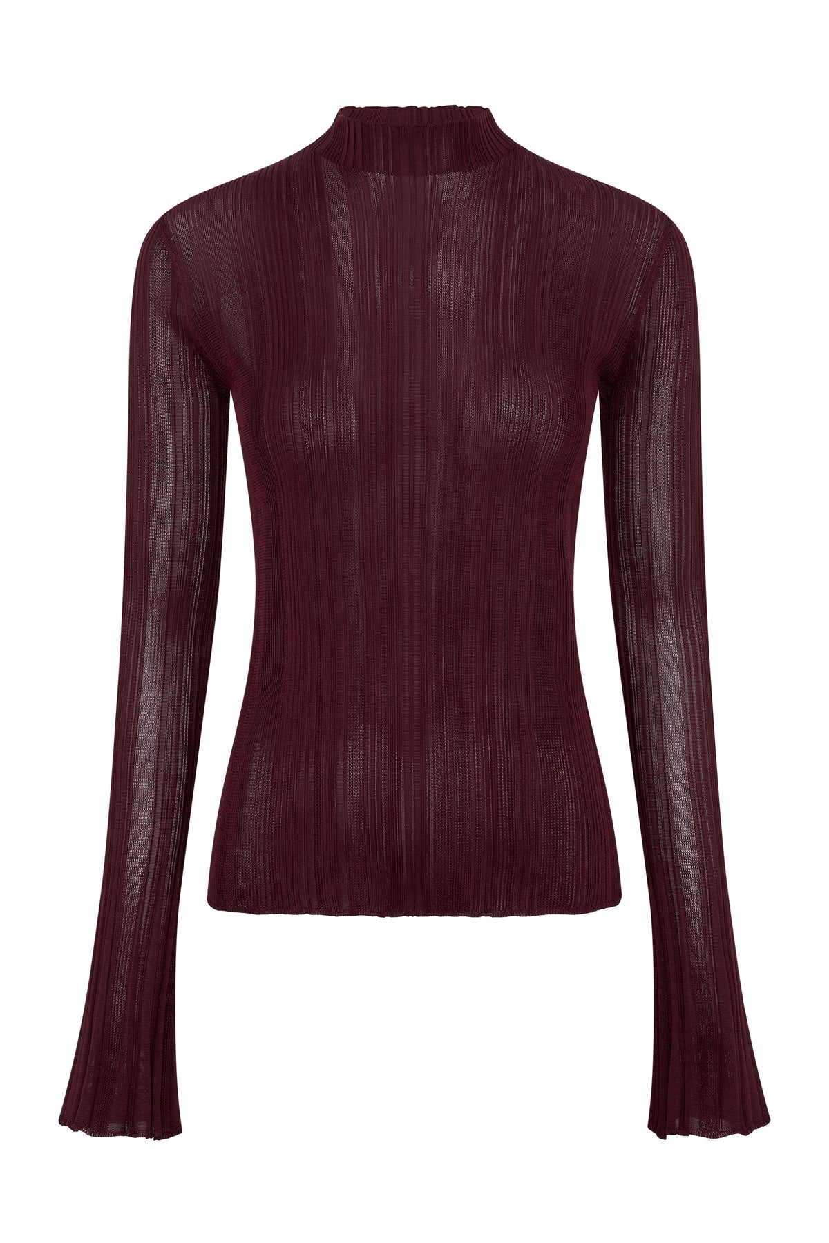 Aveda Knit Mockneck Sweater in Bordeaux Silk