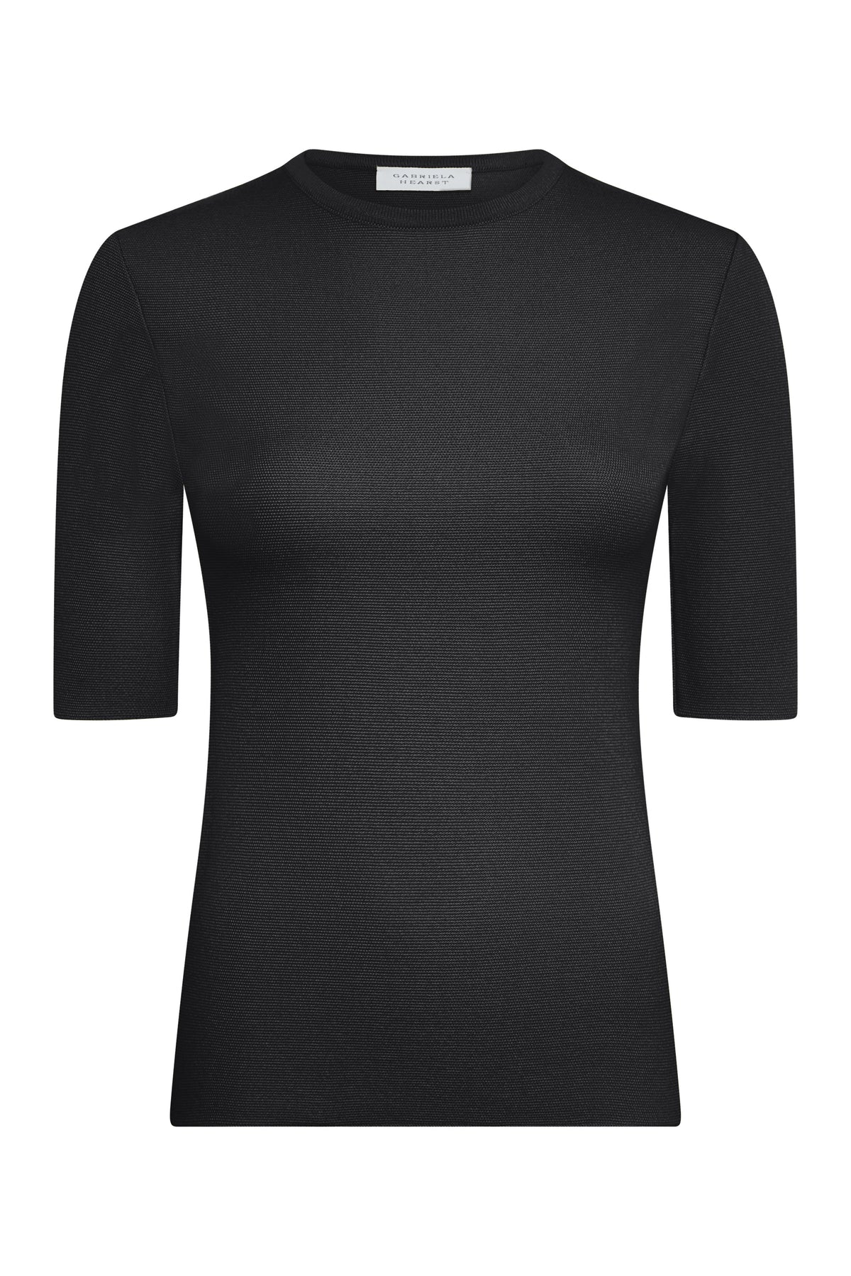Axis Knit T-Shirt in Black Merino Wool
