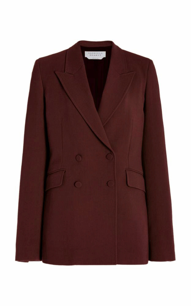 Stephanie Blazer in Deep Bordeaux Virgin Wool Crepe