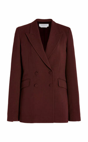 Stephanie Blazer in Deep Bordeaux Virgin Wool Crepe