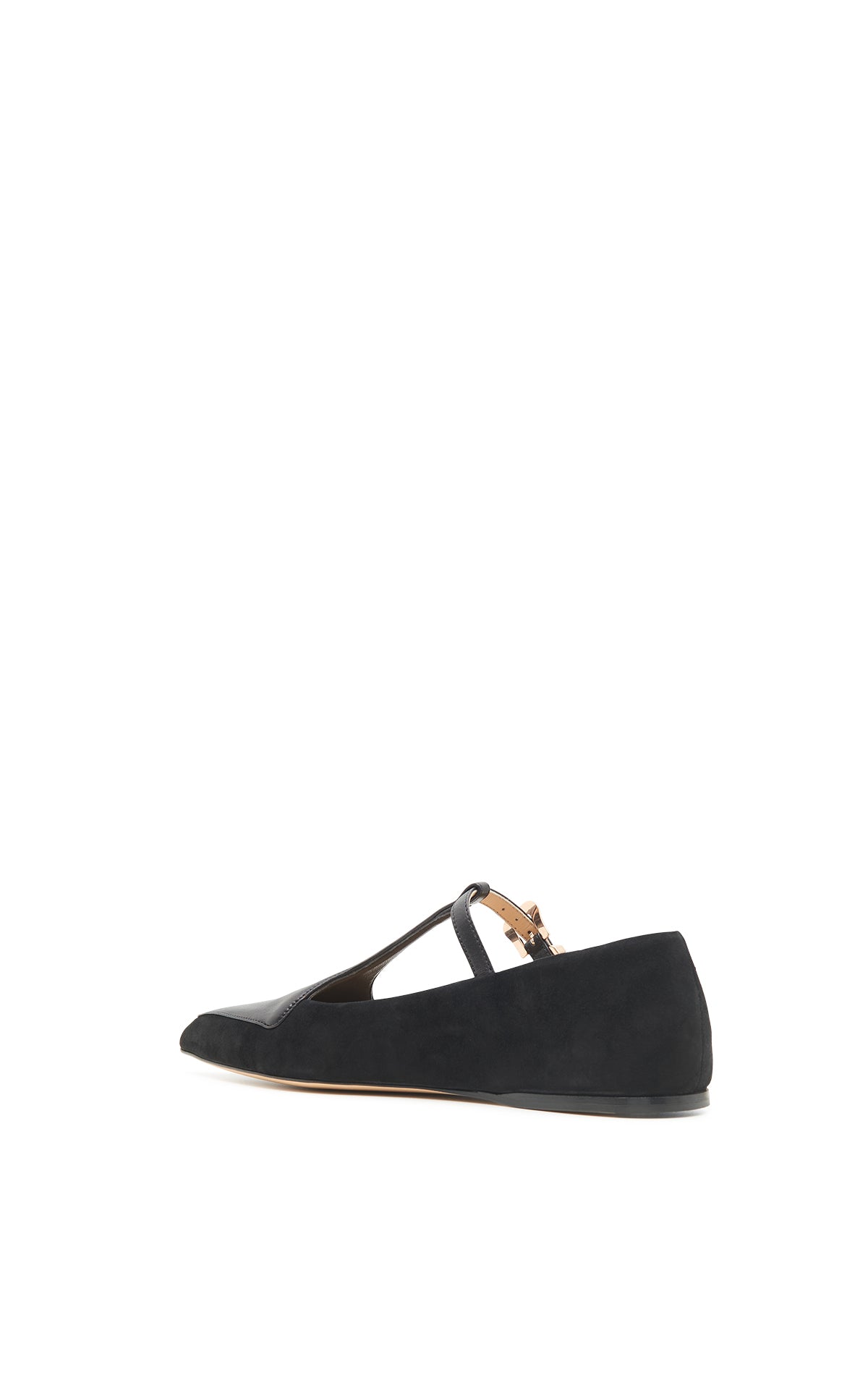 Liv Ballerina Flat Shoe in Black Suede