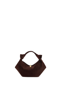 Mini Antonia Shoulder Bag in Chocolate Suede