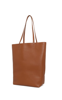 Sillbury Tote Bag in Cognac Textured Leather