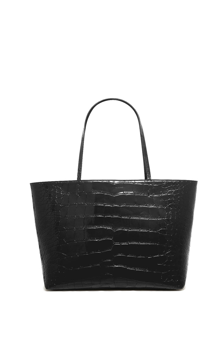 Croco Tote Bag in Black Crocodile Leather